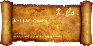 Kollát Csaba névjegykártya